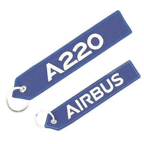 Airbus A220 Embroidered Keyring