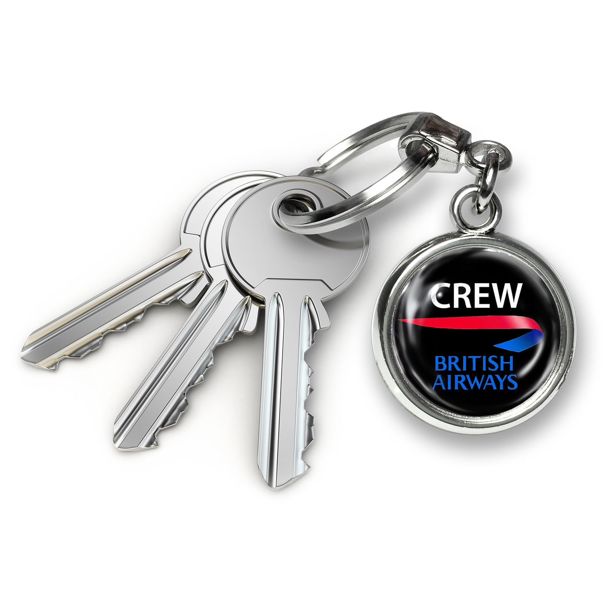 British Airways Logo Black Portrait Metal Keyring