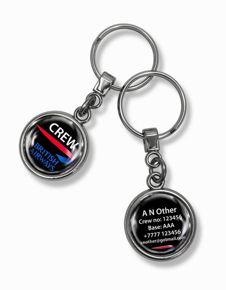 British Airways Logo Black Portrait Metal Keyring