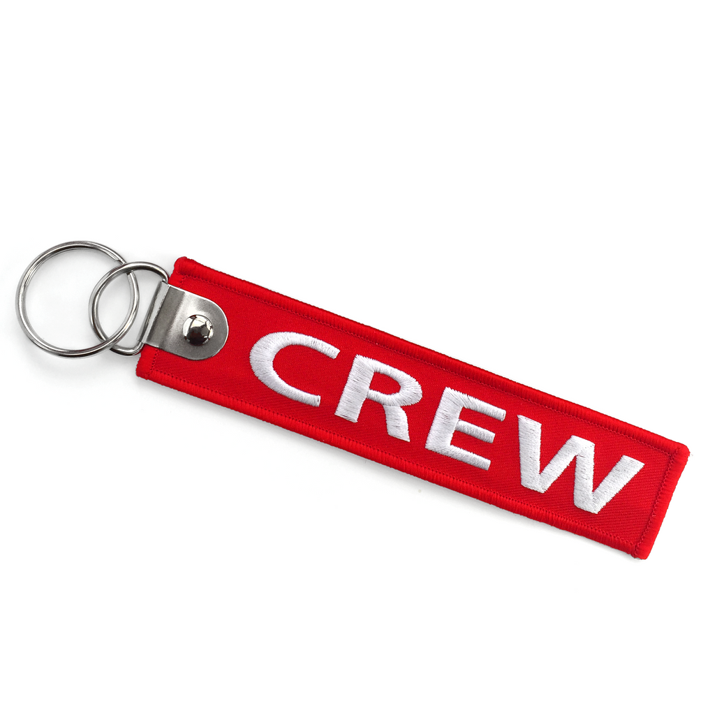 Crew Embroidered Keyring-RED (Buckle)
