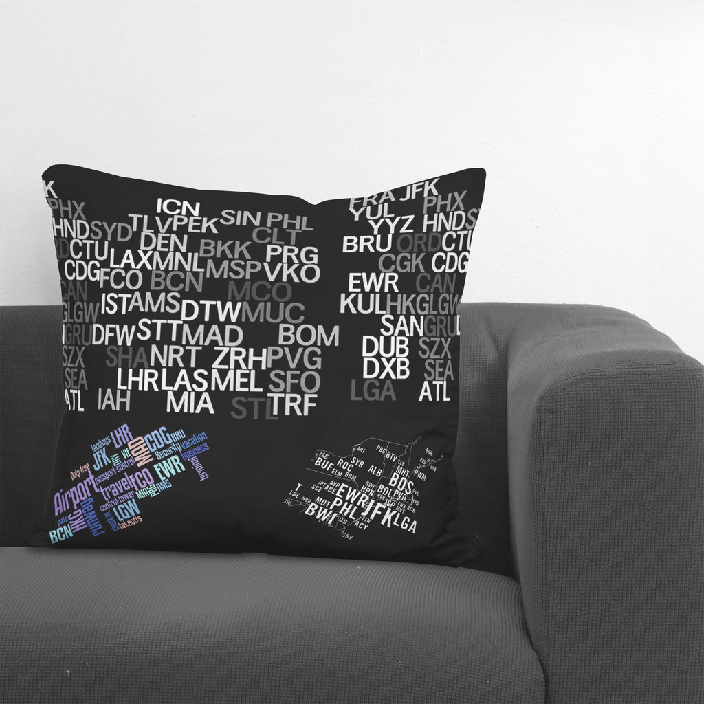 Airport Codes Throw Pillow