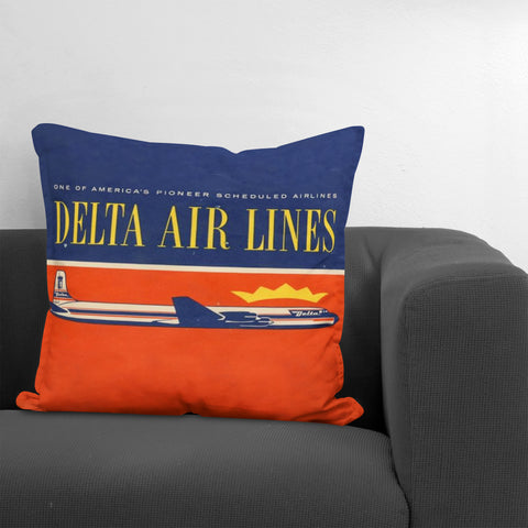 Delta Air Lines Nostalgic Throw Pillow