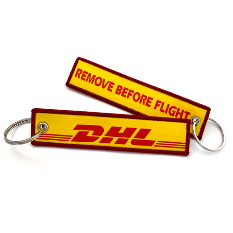 DHL-Remove Before Flight Woven Keyring