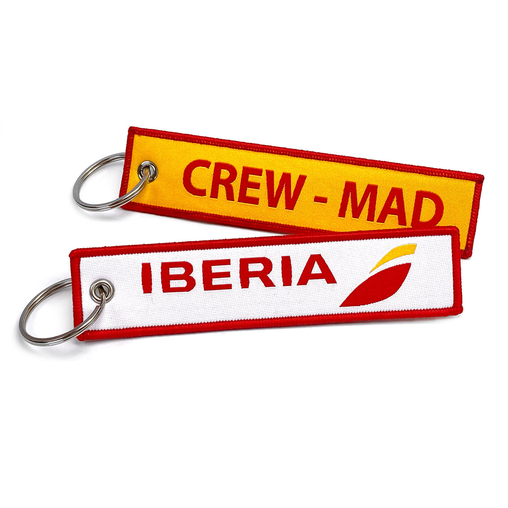 Iberia Airlines CREW MAD Woven Keychain