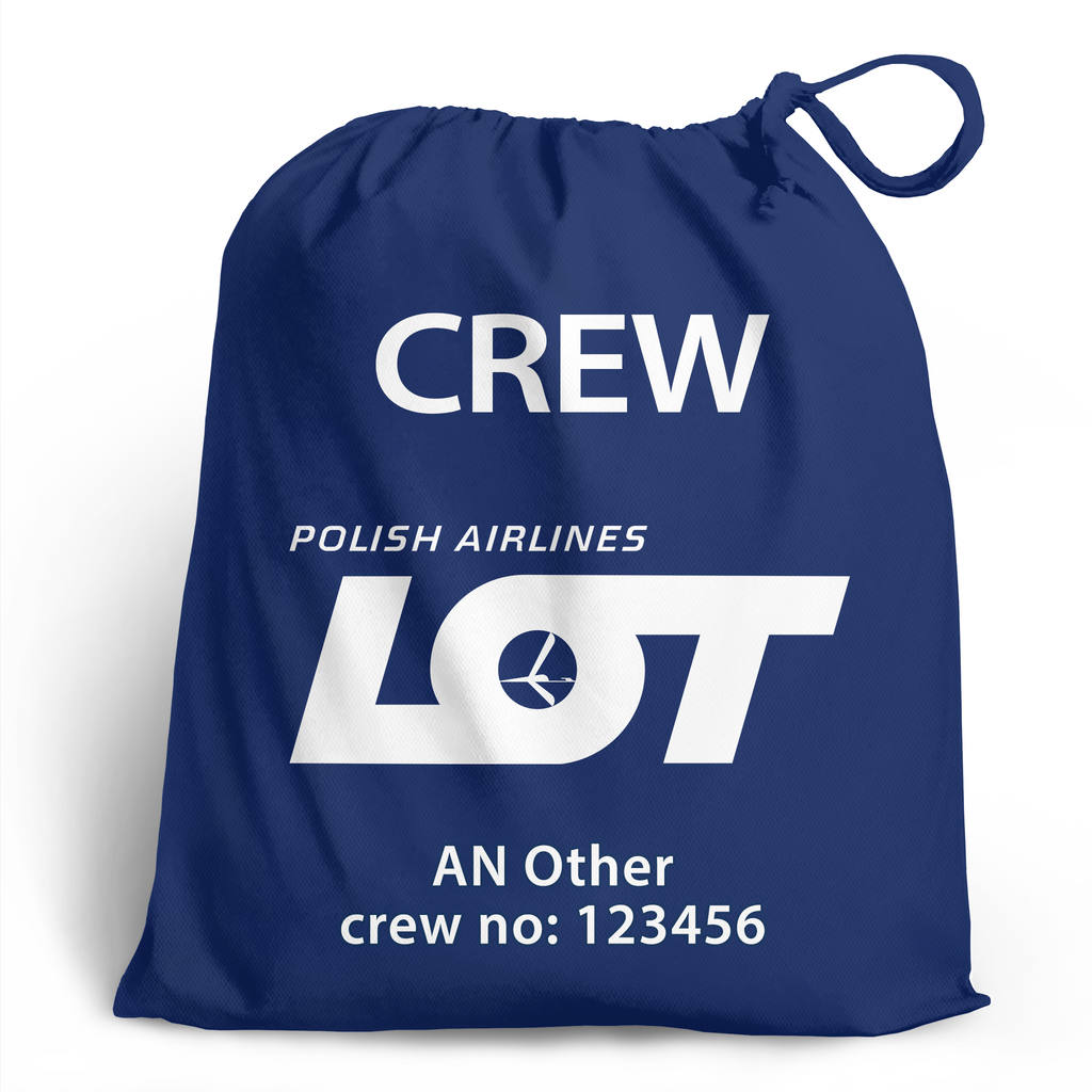 LOT Polish Airlines Crew Personalised Shoe Bag