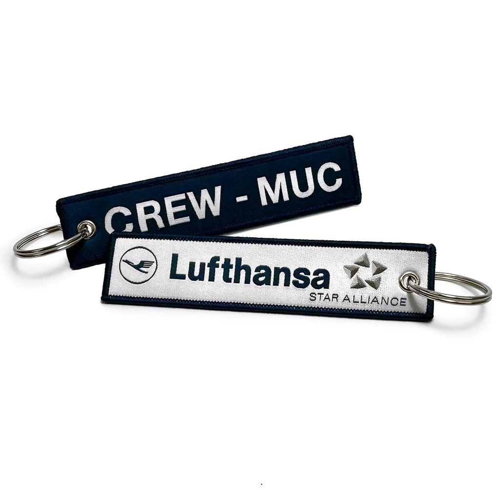 Lufthansa Airlines CREW MUC Woven Keychain
