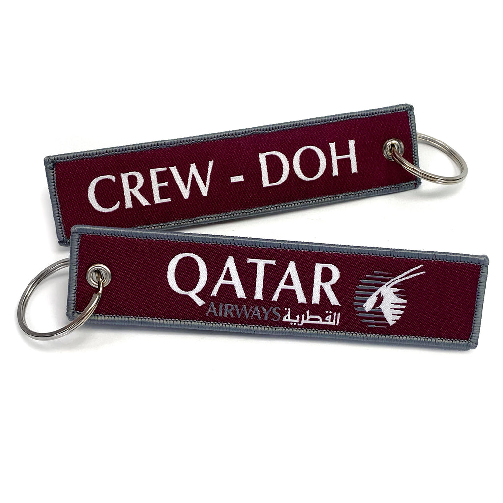 Qatar Airways CREW DOH Woven Keychain