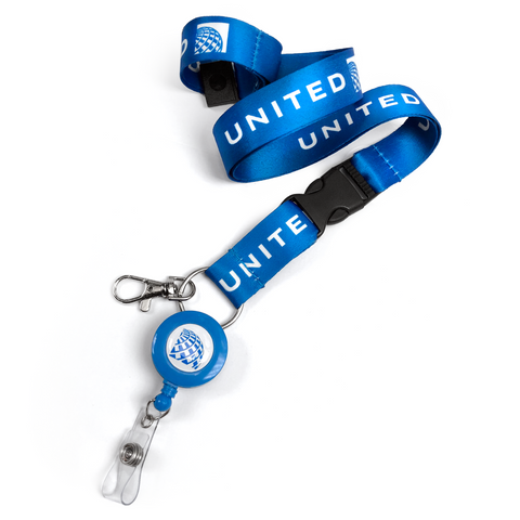 United Airlines Logo Lanyard + Badge Reel