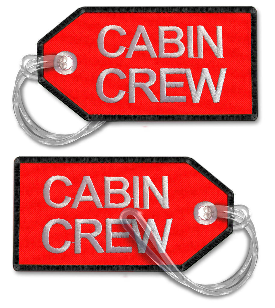 CABIN CREW-BagTag (Red with BLACK trim LARGE)