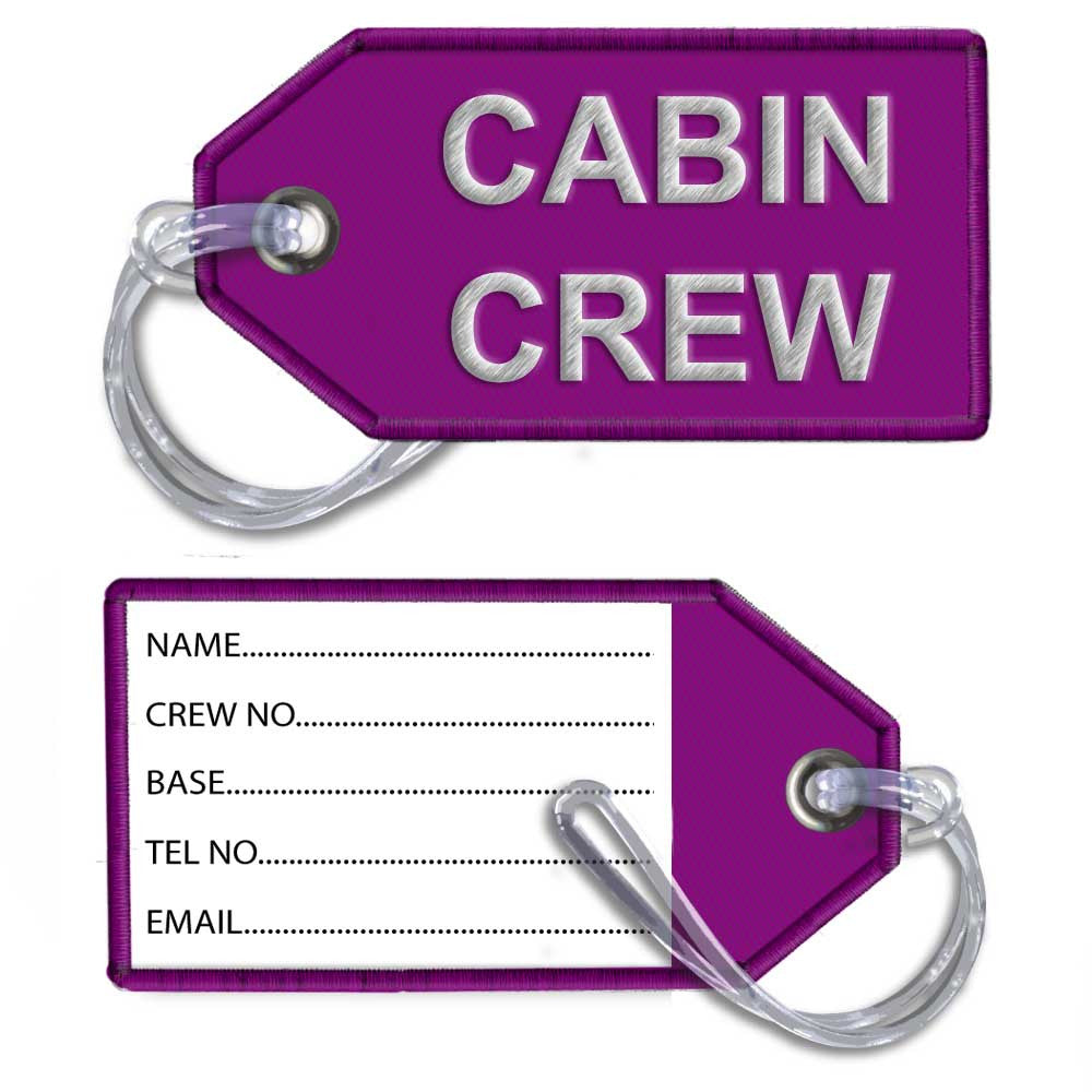 Cabin Crew-Embroidered Tag-DARK PINK