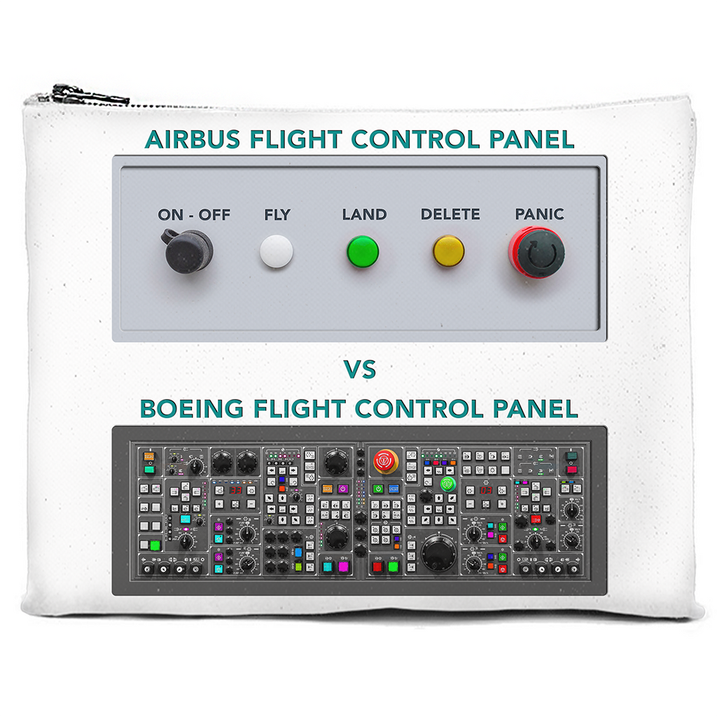 Boeing Vs Airbus Flight Control Panel Pouch