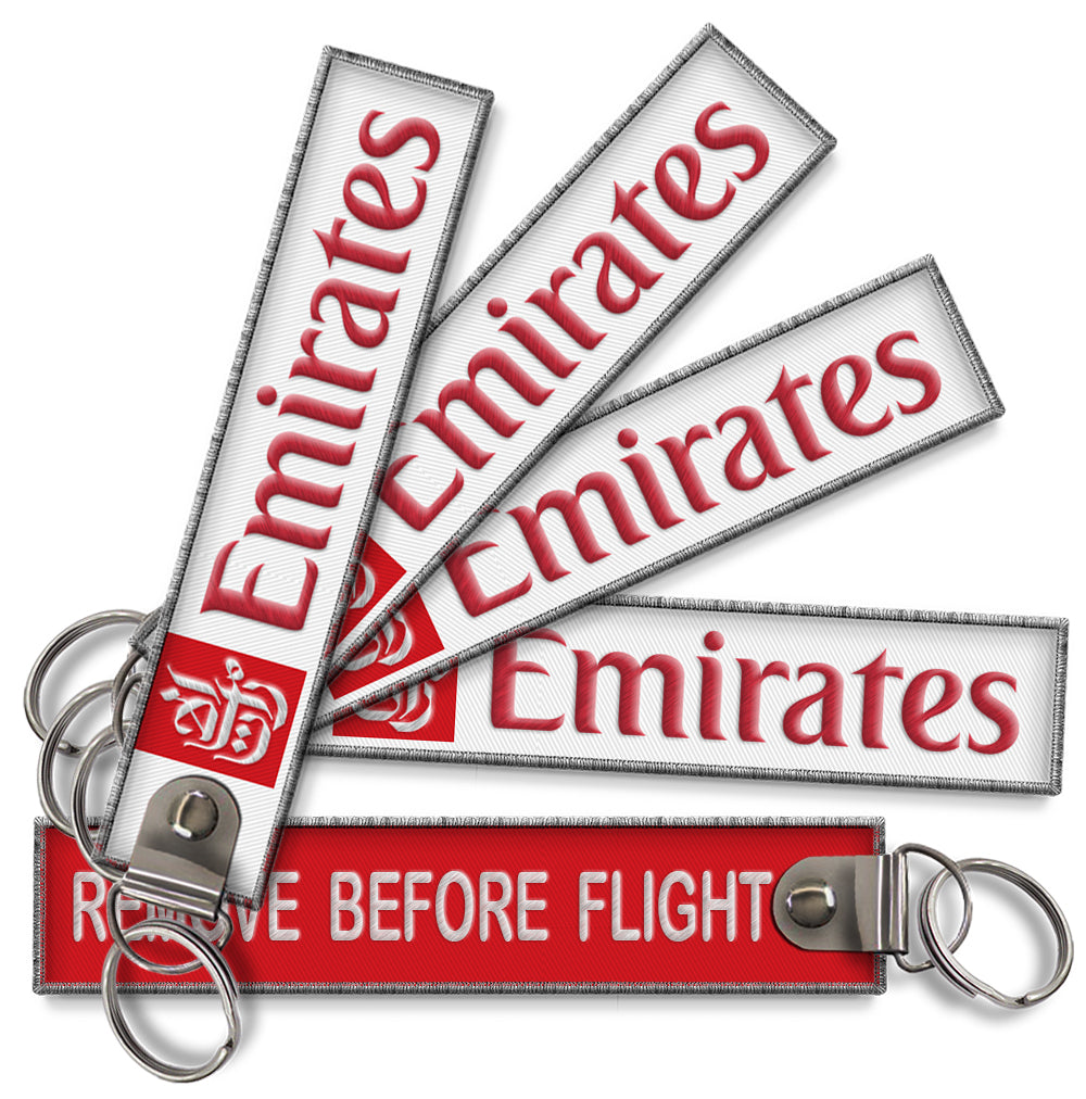 Emirates Remove Before Flight - Embroidered Keychain