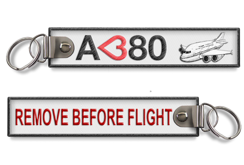 I Love A380 - Remove before flight key ring
