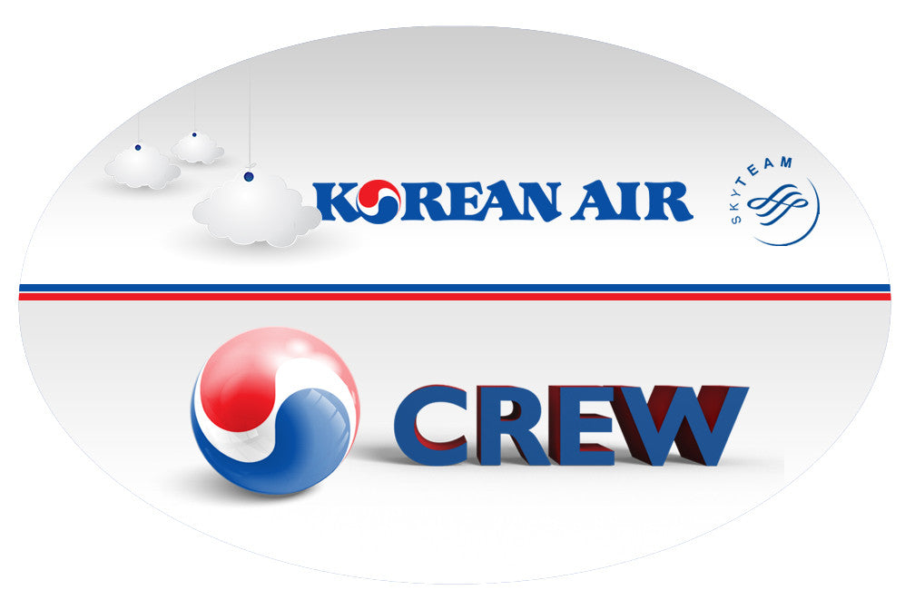 Korean Air Logo 3D Oval Stickers