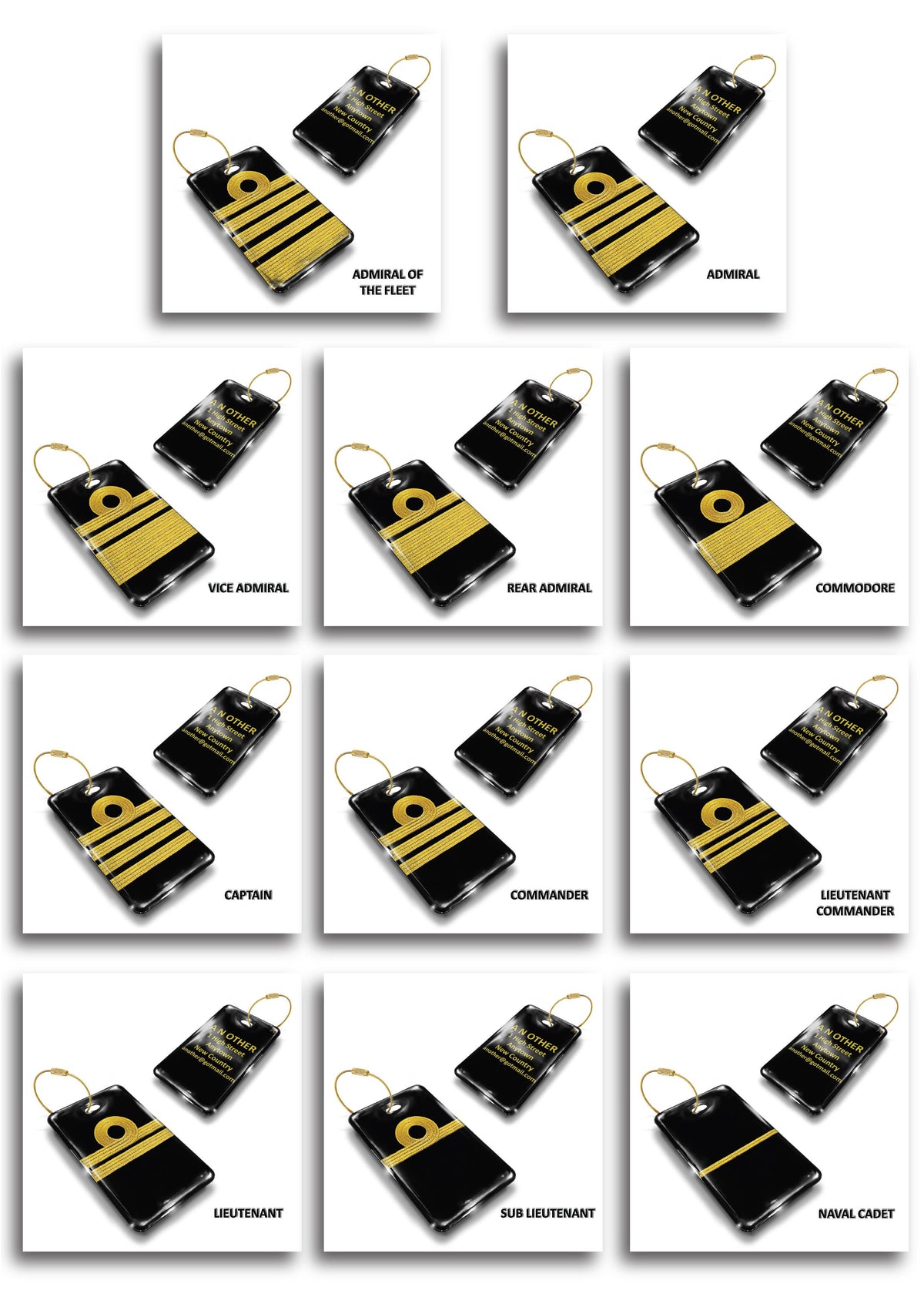 Ship Stripes Ranking Navy/Cruise Ship Ranking Crew Tag – Koolkrew