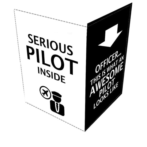 Serious Pilot Inside Leather Passport Cover