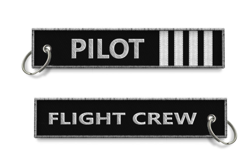 Pilot 4 Bars Flight Crew SILVER-Keychain