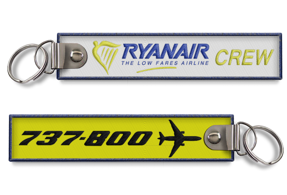 Ryanair B737-800 Crew Embroidered Keychain